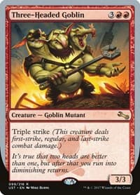 Three-Headed Goblin - Unstable - Magic: The Gathering card
