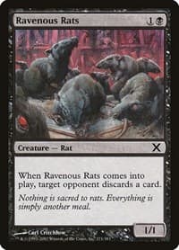Ravenous Rats - 10th Edition - Magic: The Gathering card