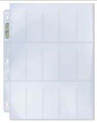 Ultra Pro Platinum Hologram 15-Pocket Pages - 3-Holes, 1.5" x 2.5" (100-Pack) - Ultra Pro Protective Pages - Protective Pages card