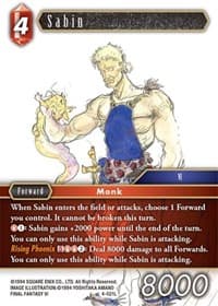 Sabin - Opus IV - Final Fantasy TCG card