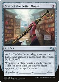 Staff of the Letter Magus - Unstable - Magic: The Gathering card