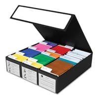 Card Game Box - 3 Row - Black With White (Holds 2800 Cards) - BCW Card Storage Boxes - Collectible Storage card