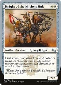 Knight of the Kitchen Sink (D) - Unstable - Magic: The Gathering card