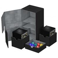 Twin Flip 'n' Tray Deck Case - Black (Holds 200+) - Ultimate Guard Deck Boxes - Deck Boxes card