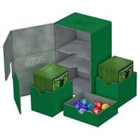 Twin Flip 'n' Tray Deck Case - Green (Holds 160+) - Ultimate Guard Deck Boxes - Deck Boxes card