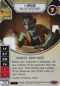 Greedo - Unlucky Mercenary (Card Only) - Legacies - Star Wars: Destiny card