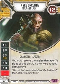 Zeb Orrelios - The Last Lasat - Legacies - Star Wars: Destiny card