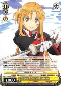 Prepared for Battle, Asuna - Sword Art Online The Movie: -Ordinal Scale- - Weiss Schwarz card