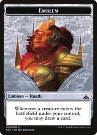 Emblem - Huatli, Radiant Champion - Rivals of Ixalan - Magic: The Gathering card