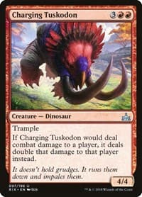 Charging Tuskodon - Rivals of Ixalan - Magic: The Gathering card