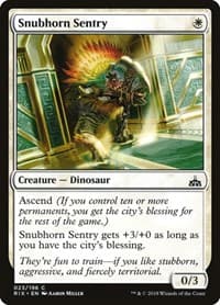 Snubhorn Sentry - Rivals of Ixalan - Magic: The Gathering card