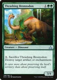 Thrashing Brontodon - Rivals of Ixalan - Magic: The Gathering card