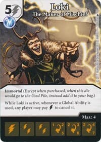 Loki - The Maker of Mischief - The Mighty Thor - Dice Masters card