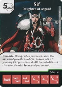 Sif - Daughter of Asgard - The Mighty Thor - Dice Masters card