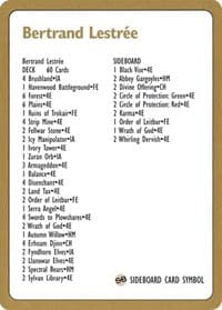 1996 Bertrand Lestree Decklist Card - World Championship Decks - Magic: The Gathering card