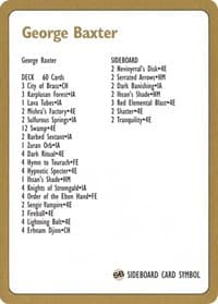 1996 George Baxter Decklist Card - World Championship Decks - Magic: The Gathering card