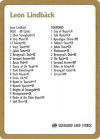 1996 Leon Lindback Decklist Card - World Championship Decks - Magic: The Gathering card