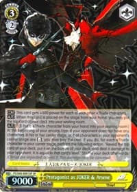 Protagonist as JOKER & Arsene (SP) - Persona 5 - Weiss Schwarz card