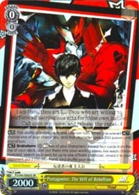 Protagonist: The Will of Rebellion (SR) - Persona 5 - Weiss Schwarz card