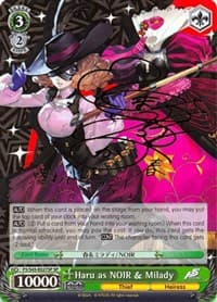 Haru as NOIR & Milady (SP) - Persona 5 - Weiss Schwarz card