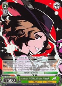 Haru as NOIR: All-out Attack (SR) - Persona 5 - Weiss Schwarz card