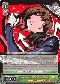 Makoto as QUEEN: All-out Attack - Persona 5 - Weiss Schwarz card