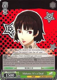Makoto: It's a Deal - Persona 5 - Weiss Schwarz card