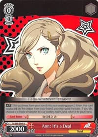 Ann: It's a Deal - Persona 5 - Weiss Schwarz card