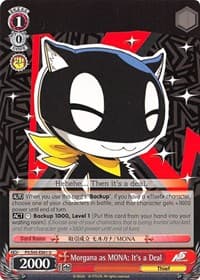 Morgana as MONA: It's a Deal - Persona 5 - Weiss Schwarz card