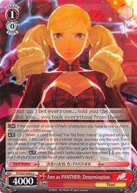 Ann as PANTHER: Determination - Persona 5 - Weiss Schwarz card