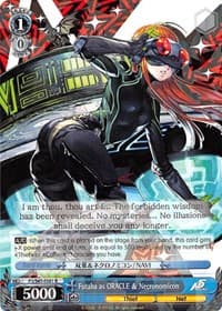 Futaba as ORACLE & Necronomicon - Persona 5 - Weiss Schwarz card