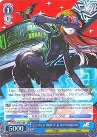 Futaba as ORACLE & Necronomicon (SR) - Persona 5 - Weiss Schwarz card
