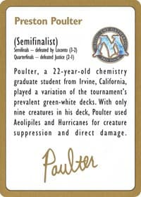 1996 Preston Poulter Biography Card - World Championship Decks - Magic: The Gathering card