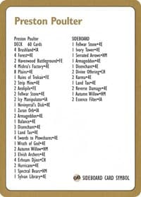 1996 Preston Poulter Decklist Card - World Championship Decks - Magic: The Gathering card