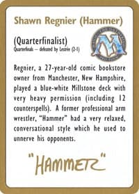 1996 Shawn "Hammer" Regnier Biography Card - World Championship Decks - Magic: The Gathering card