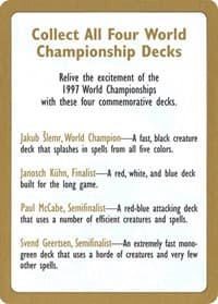 1997 World Championship Advertisement Card - World Championship Decks - Magic: The Gathering card