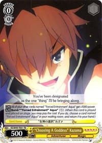 "Choosing A Goddess" Kazuma - KonoSuba - Weiss Schwarz card