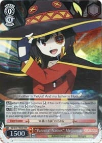 "Parents' Names" Megumin (RRR) - KonoSuba - Weiss Schwarz card