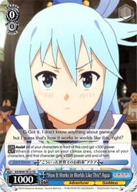 "How It Works in Worlds Like This" Aqua - KonoSuba - Weiss Schwarz card