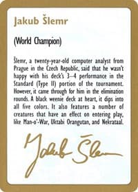 1997 Jakub Slemr Biography Card - World Championship Decks - Magic: The Gathering card