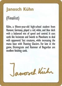 1997 Janosch Kuhn Biography Card - World Championship Decks - Magic: The Gathering card