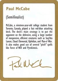 1997 Paul McCabe Biography Card - World Championship Decks - Magic: The Gathering card
