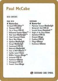 1997 Paul McCabe Decklist Card - World Championship Decks - Magic: The Gathering card