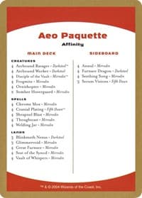 2004 Aeo Paquette Decklist Card - World Championship Decks - Magic: The Gathering card