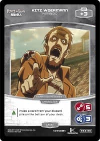 Kitz Woermann - Paranoid - Attack on Titan - MetaX TCG card