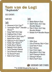 2000 Tom van de Logt Decklist Card - World Championship Decks - Magic: The Gathering card