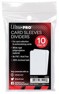 Semi-Rigid Card Dividers Standard - White (10-Pack) - Ultra Pro Card Dividers - Collectible Storage card