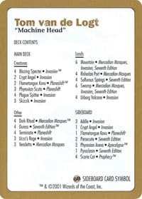 2001 Tom van de Logt Decklist Card - World Championship Decks - Magic: The Gathering card