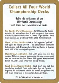 1999 World Championship Advertisement Card - World Championship Decks - Magic: The Gathering card