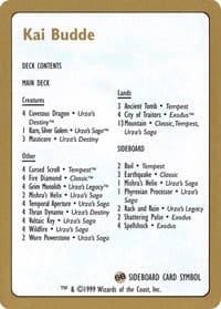 1999 Kai Budde Decklist Card - World Championship Decks - Magic: The Gathering card